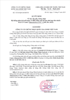 CN HACCP PHUC HUNG THINH 2